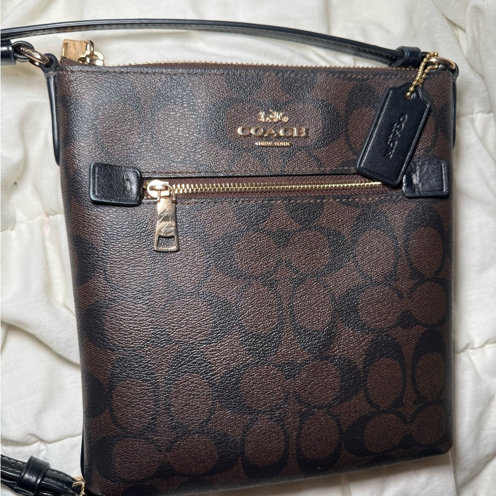Coach Dark Brown Signature Crossbody Bag - Picture 5 of 7
